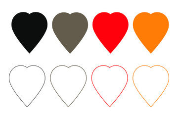 Collection of heart illustrations, Love symbol icon set, love symbol 