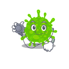 An elegant flaviviridae in a Doctor Cartoon character with tools