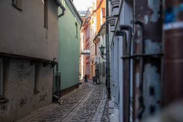 Fototapeta na wymiar streets and architecture of old Riga