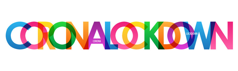 CORONA LOCKDOWN colorful vector typography banner