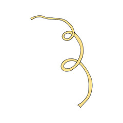 Strong rope with curls. Hand drawn vector illustration isolated on white background. Fun simple design for flyers, tickets, invitations.