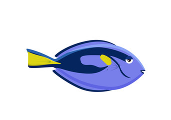 Cute fish vector illustration icons set. Tropical fish, sea fish, aquarium fish