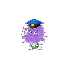 A cartoon of coronavirus influenza dressed as a Police officer