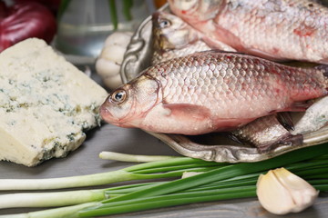 fresh fish on ice