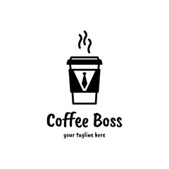 Coffee Boss logo with flat design
