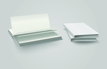 Vector Empty Notebook With Blank Cover Books Illustration Set