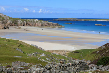 Durness -  (Scotland), UK - August 11, 2018: The beaches at Durness peninsula, Scotland, Highlands, United Kingdom