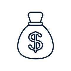money bag icon, line style