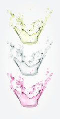 Vector 3D Liquid Splash Illustration Set