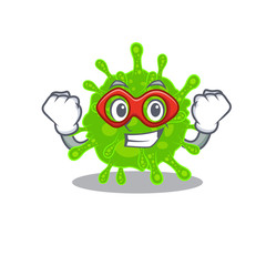 A picture of flaviviridae in a Super hero cartoon character