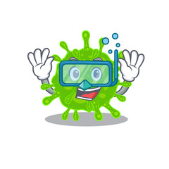 A cartoon picture featuring flaviviridae wearing Diving glasses