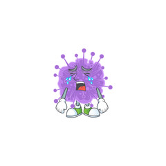 A Crying face of coronavirus influenza cartoon character design