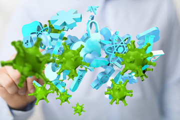 COVID-19 Business Finance Crisis Concept. Coronavirus Danger Pandemic. Global stress of world .