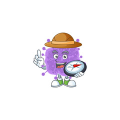 Coronavirus influenza an experienced explorer working using a compass