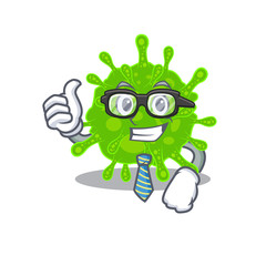 Flaviviridae Businessman cartoon character with glasses and tie