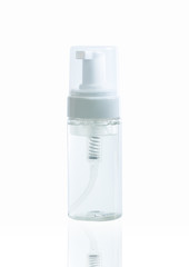 hand sanitizer bottle contain solution anti-virus bacteria cleaner on whitebackground clipping path