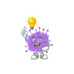 Coronavirus influenza mascot character design with have an idea cute gesture