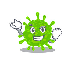 Flaviviridae cartoon character style with happy face