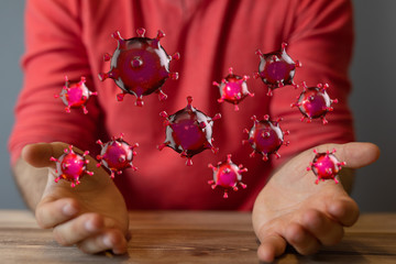 flu virus attack digital 3d  epidemic.