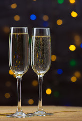 Close-up of two elegant glasses