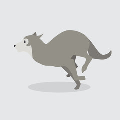 Cartoon wolf. Cute Cartoon wolf, Vector illustration on a white background. Drawing for children.