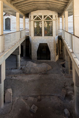 Ancient ruins from the time of Jesus at the Basilica of the Annunciation in Nazareth