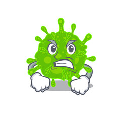 Flaviviridae cartoon character design with angry face