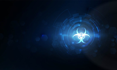 Abstract Light Search Danger Of infection Symbol Sign and covid 19 out technology Hitech communication concept innovation background vector design