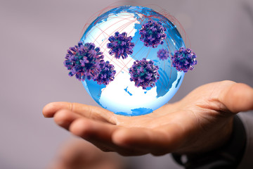 flu virus attack digital 3d  epidemic.