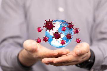 contagious coronavirus pandemic, dangerous virus outbreak 3d.