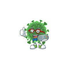 Talented wuhan coronavirus gamer mascot design using controller