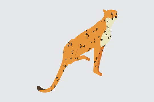 Cartoon cheetah. Cute Cartoon cheetah, Vector illustration on a white background. Drawing for children.