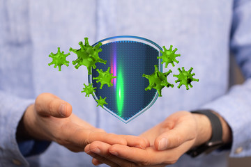flu virus attack digital 3d