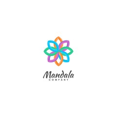 Rainbow flower logo design inspiration