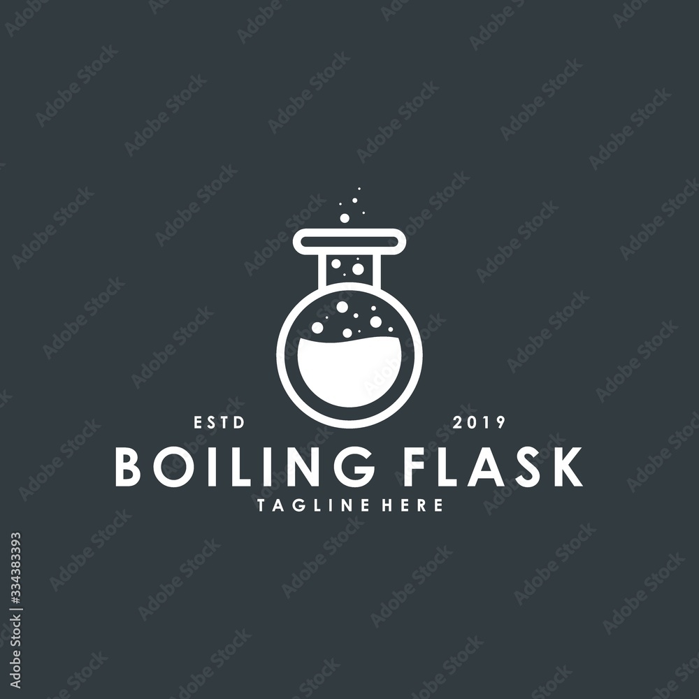 Wall mural Minimalist boiling flask logo design