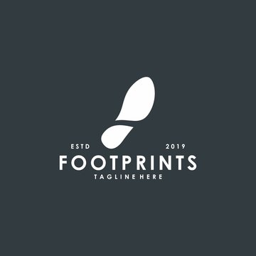 Minimalist foot prints logo design