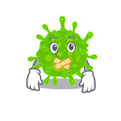 Flaviviridae mascot cartoon character design with silent gesture