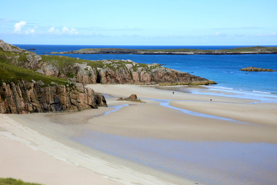 Durness -  (Scotland), UK - August 11, 2018: The beaches at Durness peninsula, Scotland, Highlands, United Kingdom