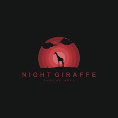 Midnight giraffe logo design inspiration