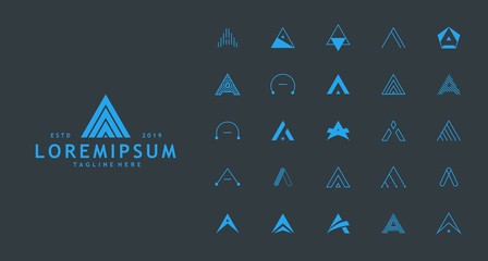 Minimalist letter A logo collection
