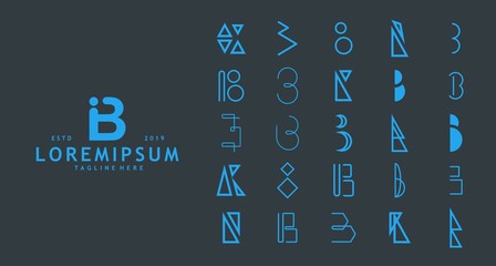 Minimalist letter B logo collection © chairul