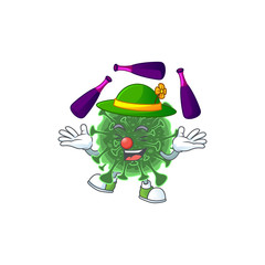Wuhan coronavirus cartoon character concept love playing Juggling