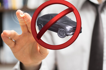 car ban sign symbol 3d