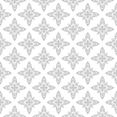 Floral seamless pattern. Gray and white background. Vector illustration