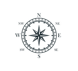 compass rose wind direction navigation position vector graphic design illustration