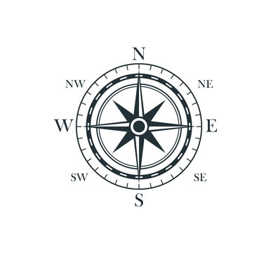 compass rose wind direction navigation position vector graphic design illustration