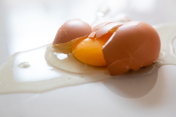 An egg is broken