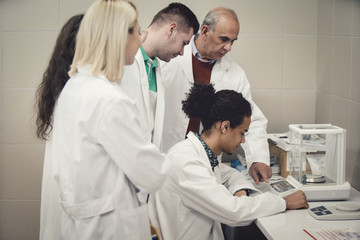 Fototapeta premium Laboratory scientist working at lab with test tube