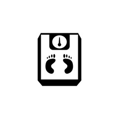 Scale vector icon. Footprints on a scale icon. Vector illustration