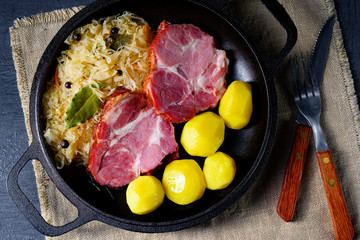 boiled sauerkraut and delicious saddle of pork